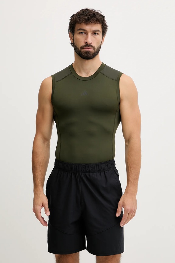 Tréningové tričko adidas Performance Techfit Compression potlač zelená JX2565