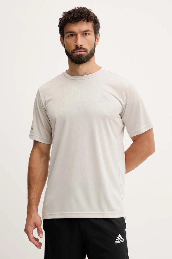 Μπλουζάκι adidas Performance Training Essentials Holiday κανονικό μπεζ JZ4162