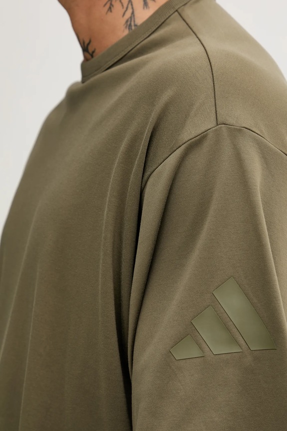 Βαμβακερό μπλουζάκι adidas Soft Lux KB8094 πράσινο