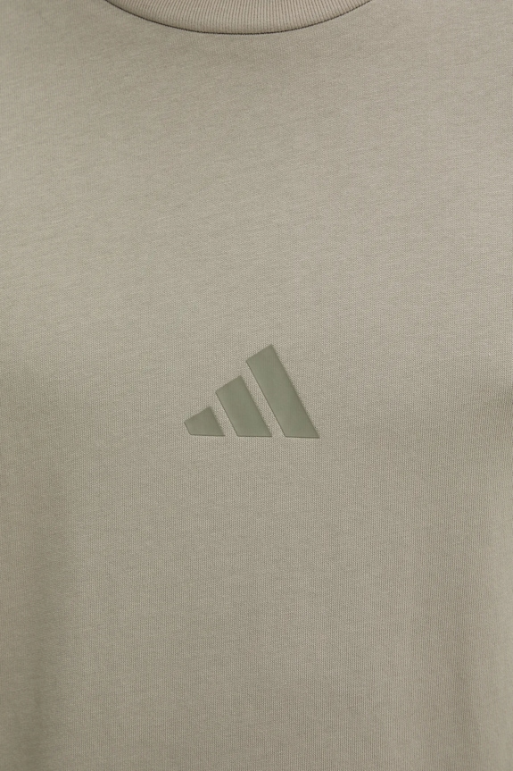 Βαμβακερό μπλουζάκι adidas Fi 3S JW7073 πράσινο