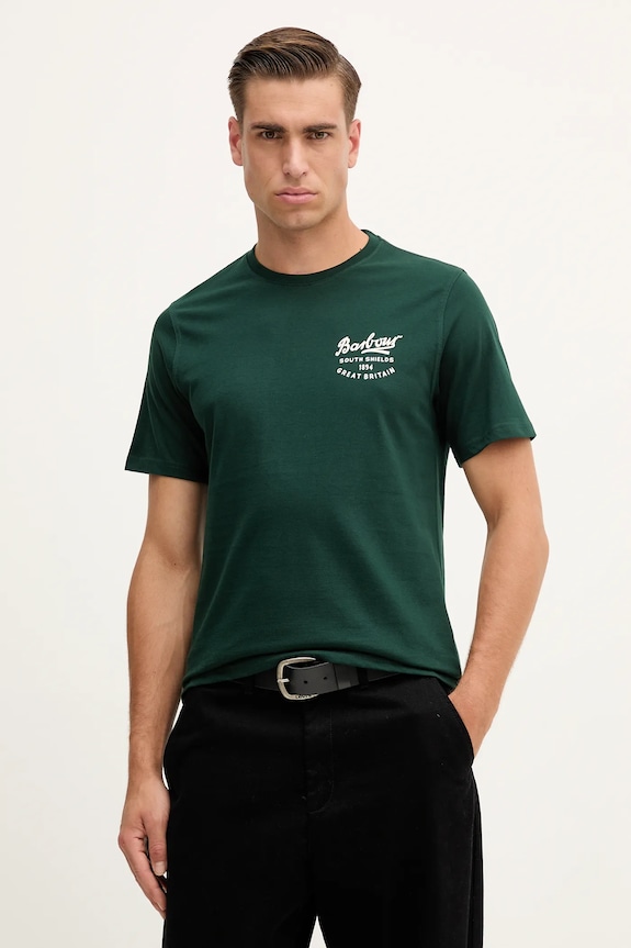 Barbour t-shirt in cotone sovrastampa verde MTS1347