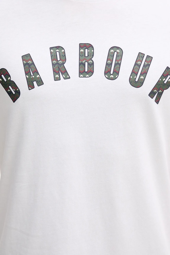 Barbour t-shirt bawełniany BOUGHS MTS1509 biały