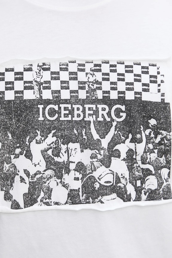 Iceberg t-shirt in cotone F02B.6325. bianco