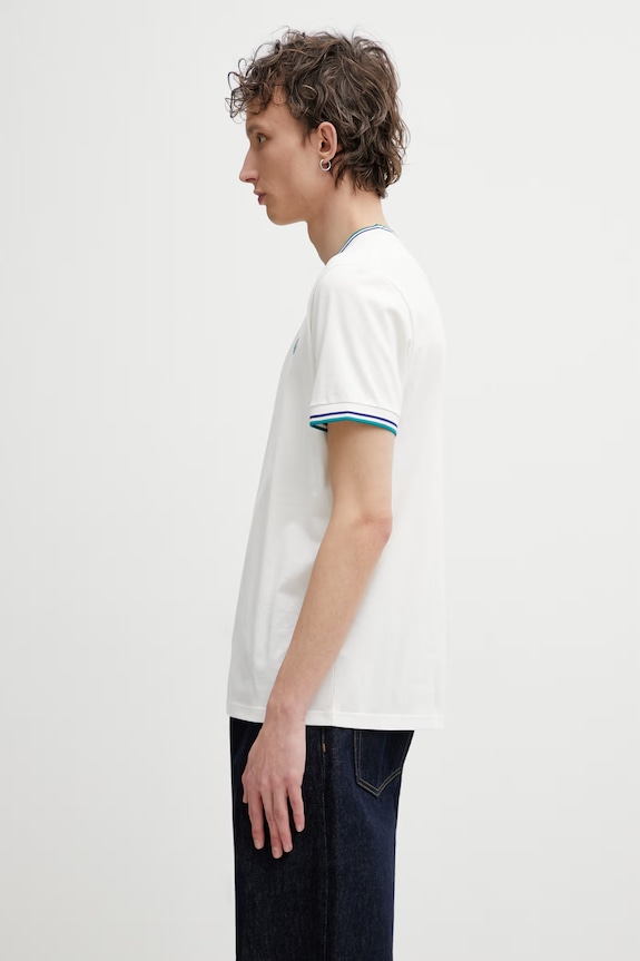 Fred Perry t-shirt bawełniany męski M1588V biały SS26