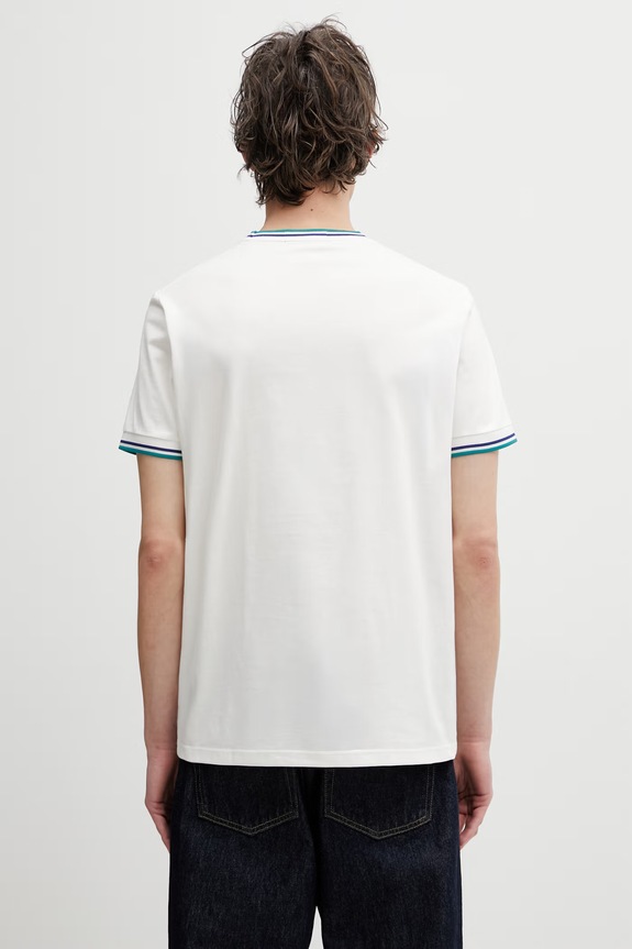 Odzież Fred Perry t-shirt bawełniany męski M1588V biały