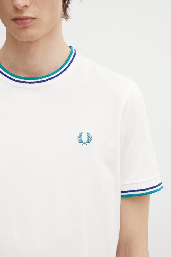 Fred Perry t-shirt bawełniany męski biały M1588V