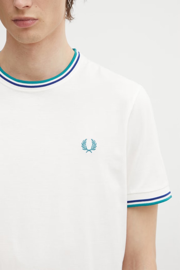 Fred Perry t-shirt bawełniany męski biały M1588V