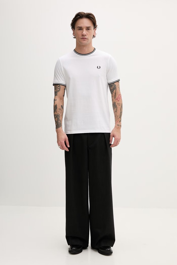 Fred Perry t-shirt męski bawełniany M1588V biały SS26