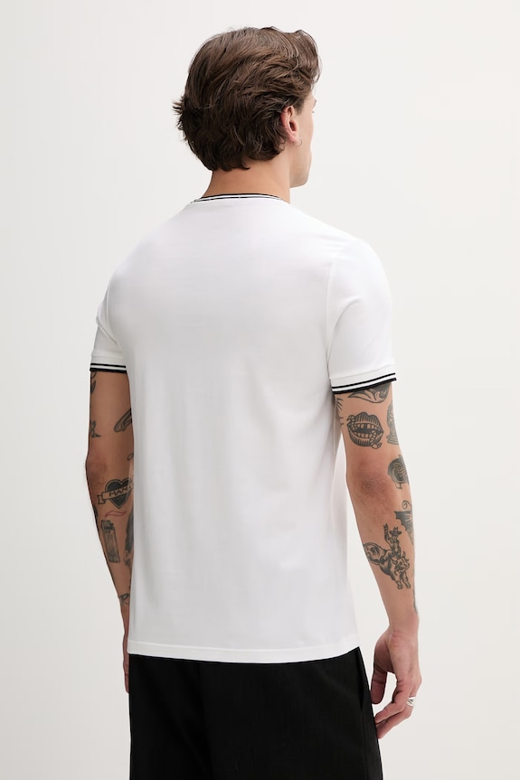 Odzież Fred Perry t-shirt męski bawełniany M1588V biały