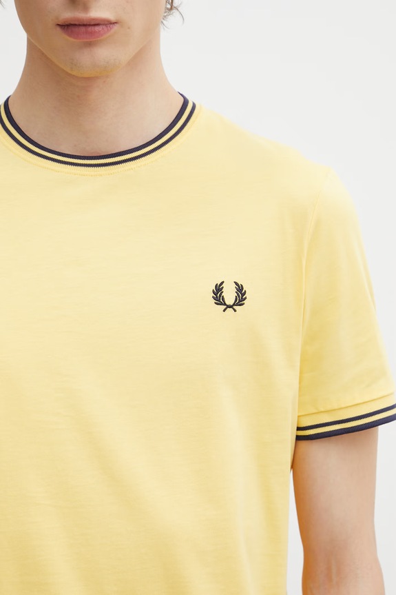 Fred Perry Tričko bavlněné pánské žlutá M1588V
