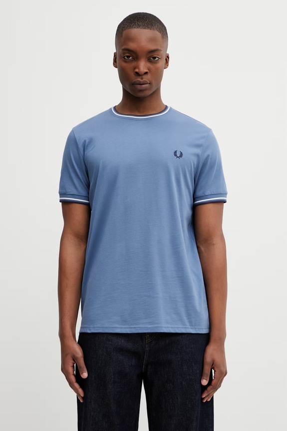 Fred Perry t-shirt in cotone da uomo regolare blu M1588V
