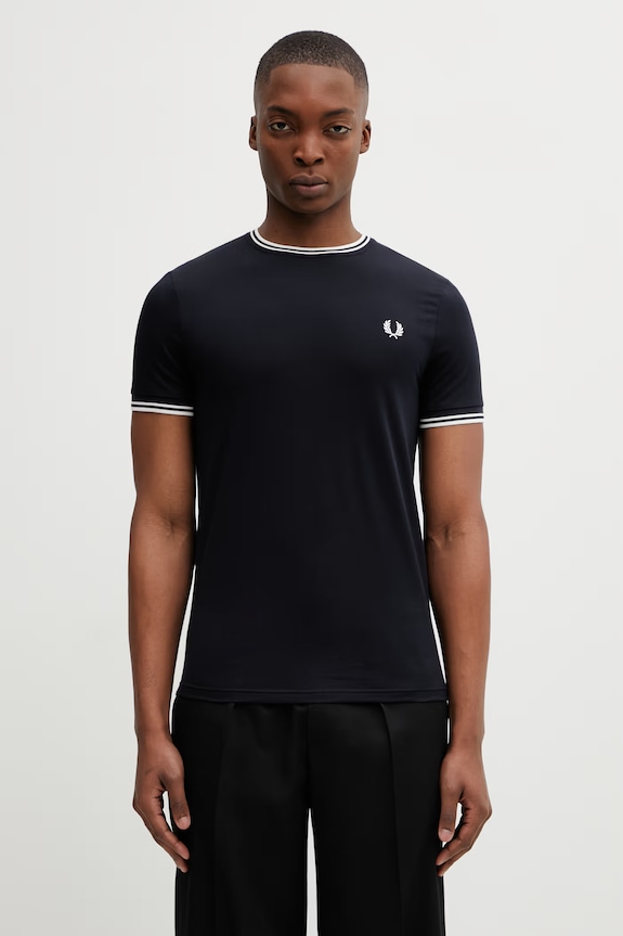 Fred Perry t-shirt męski bawełniany gładkie granatowy M1588V