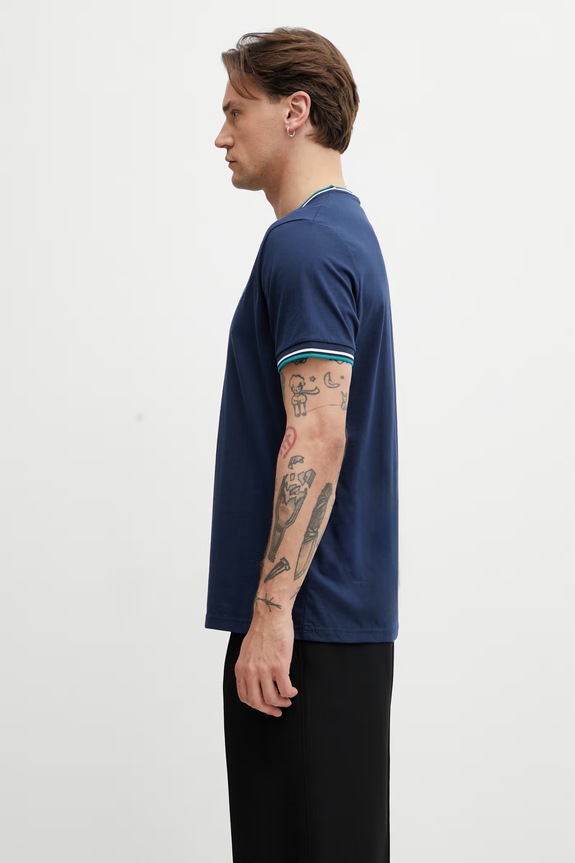 Fred Perry férfi pamut T-shirt M1588V sötétkék SS26