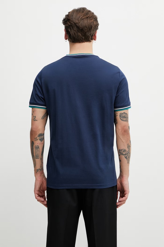 Ruházat Fred Perry férfi pamut T-shirt M1588V sötétkék