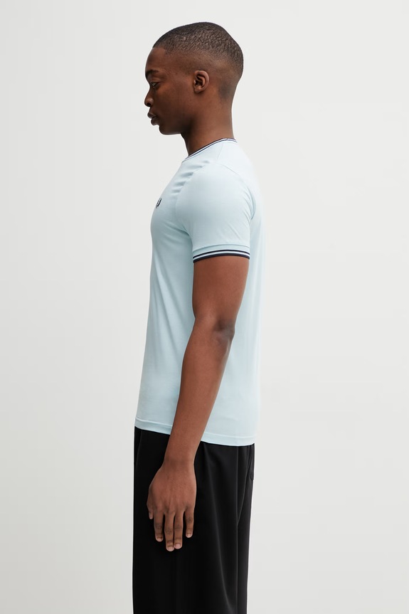 Fred Perry t-shirt in cotone da uomo M1588V turchese SS26