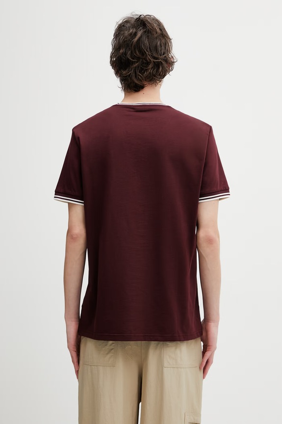 Oblečení Fred Perry tričko bavlněné pánské M1588V burgundské
