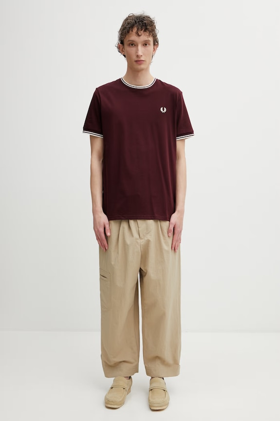 Fred Perry tričko bavlněné pánské M1588V burgundské
