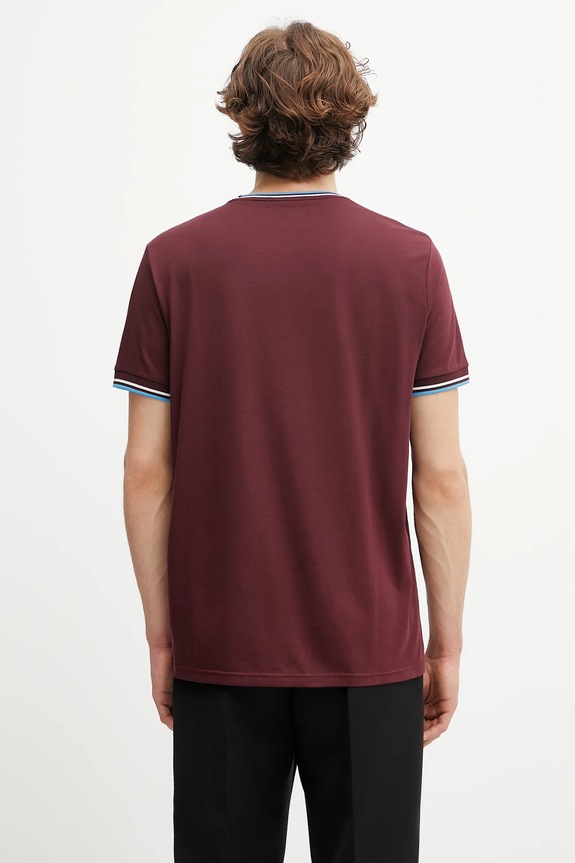 Clothing Fred Perry T-shirt cotton Men's M1588V maroon