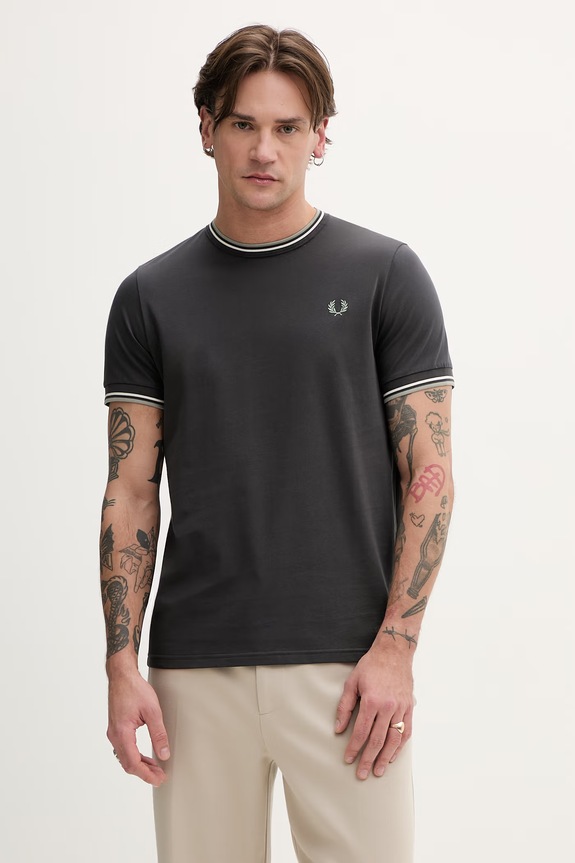 Fred Perry t-shirt męski bawełniany bawełna szary M1588V