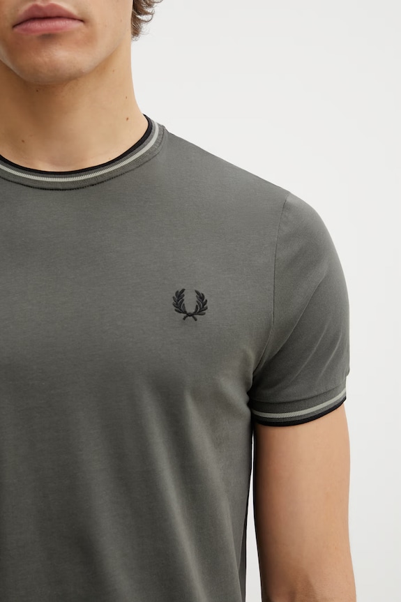 Fred Perry t-shirt in cotone da uomo verde M1588V