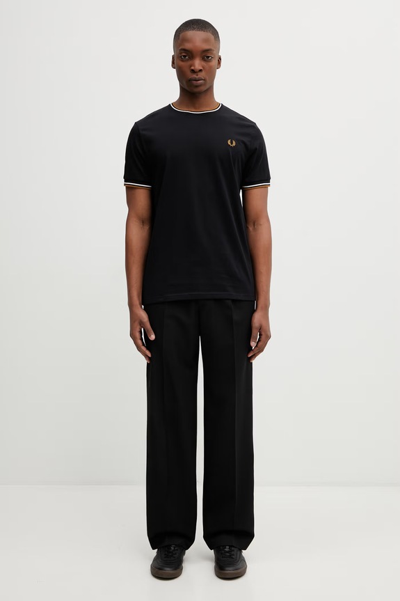 Fred Perry t-shirt bawełniany męski M1588V czarny