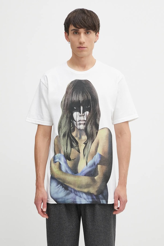 Fucking Awesome t-shirt in cotone Last Night regolare bianco PN20151