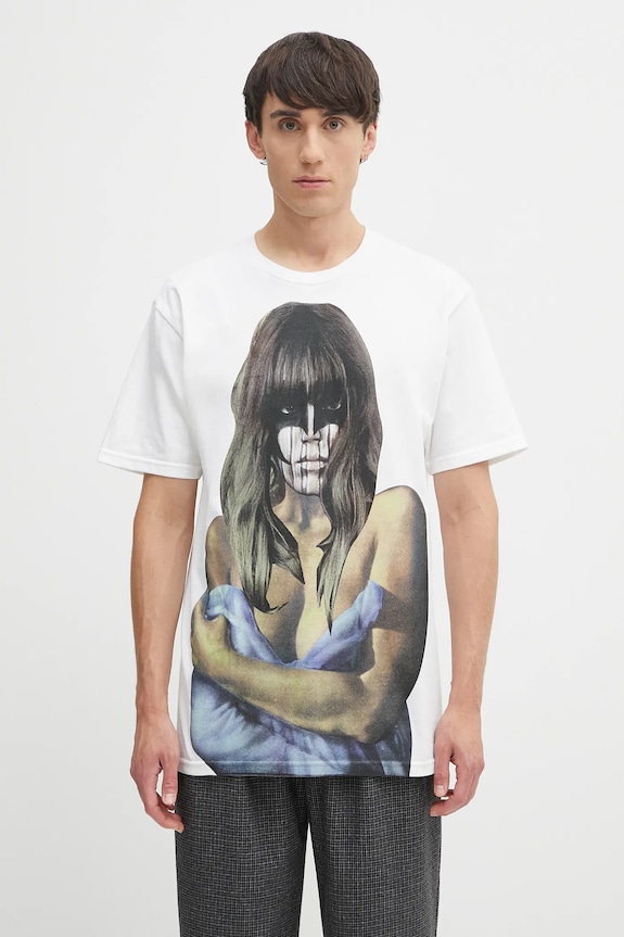 Fucking Awesome tricou din bumbac Last Night print alb PN20151