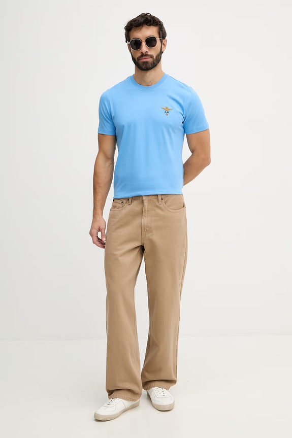 Aeronautica Militare tricou bărbătesc din bumbac TS1580UJ00372 albastru SS26
