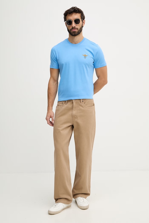 Aeronautica Militare tricou bărbătesc din bumbac TS1580UJ00372 albastru SS26