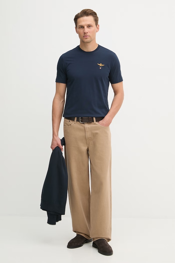 Aeronautica Militare tricou bărbătesc de bumbac TS1580UJ00372 bleumarin SS26