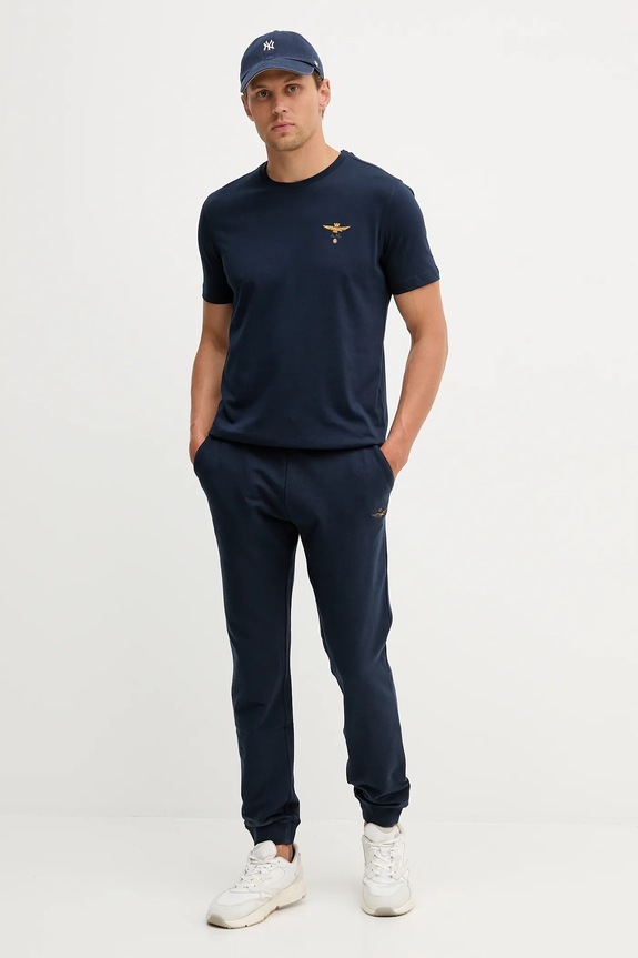 Aeronautica Militare tricou bărbătesc din bumbac TS1580UJ00372 bleumarin SS26