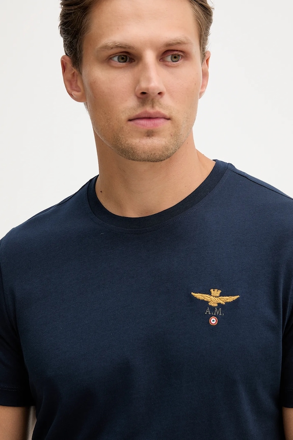 Aeronautica Militare tricou bărbătesc din bumbac bleumarin TS1580UJ00372