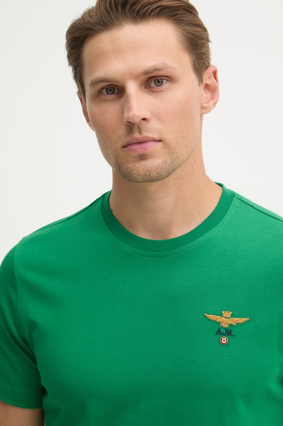 Aeronautica Militare tricou bărbătesc din bumbac verde TS1580UJ00372