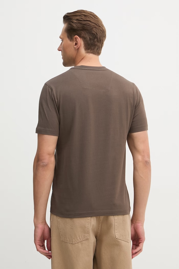 Îmbrăcăminte Aeronautica Militare tricou bărbătesc din bumbac TS1580UJ00372 maro