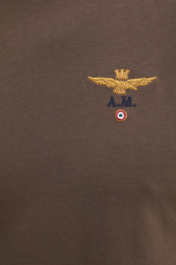 Aeronautica Militare tricou bărbătesc din bumbac TS1580UJ00372 maro