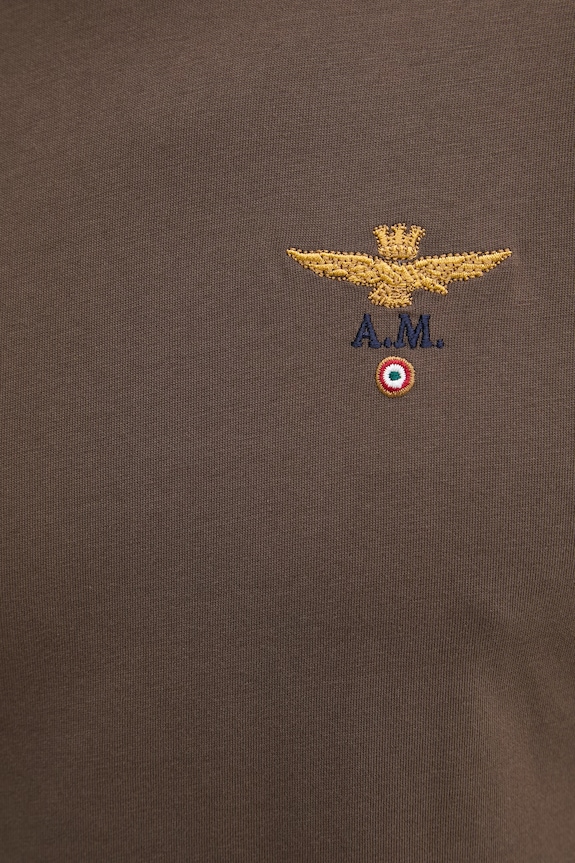 Aeronautica Militare tricou bărbătesc din bumbac TS1580UJ00372 maro