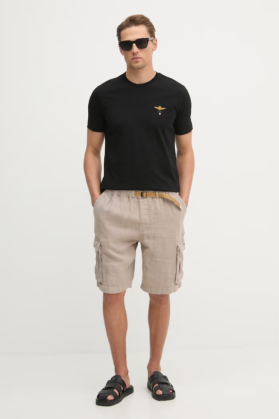 Aeronautica Militare tricou bărbătesc de bumbac TS1580UJ00372 negru SS26