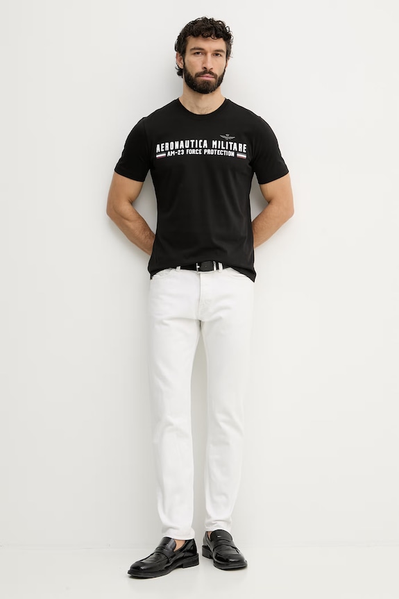Aeronautica Militare футболка basic для мужчин из хлопка TS1942UJ00538 чёрный SS26