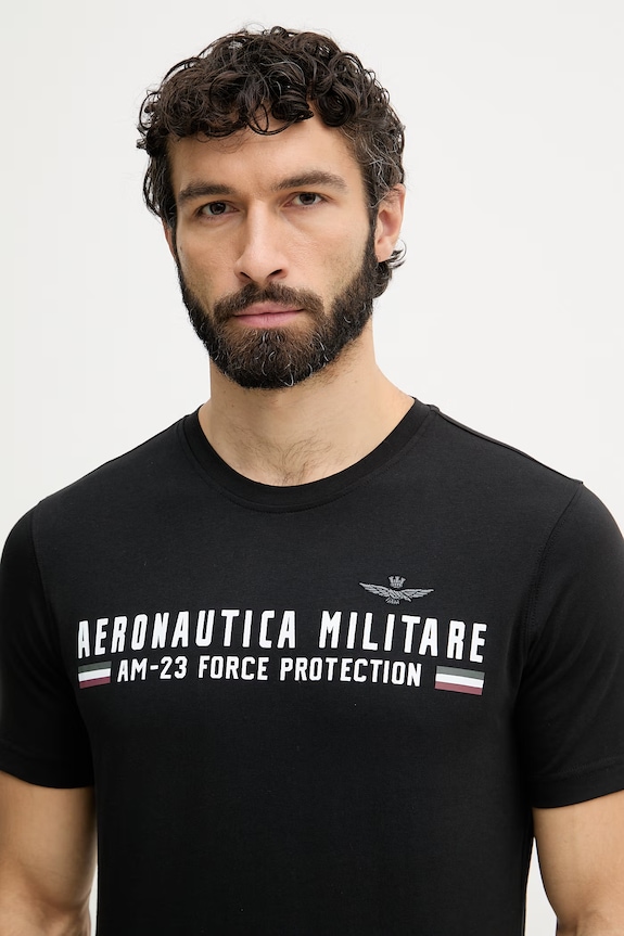 Aeronautica Militare футболка basic для мужчин из хлопка чёрный TS1942UJ00538