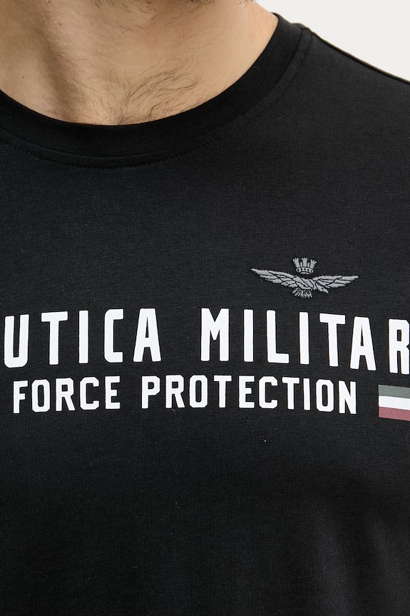 Aeronautica Militare футболка basic для мужчин из хлопка TS1942UJ00538 чёрный