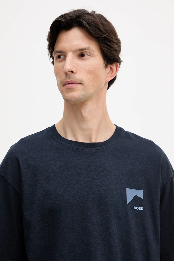 BOSS Orange t-shirt bawełniany Te_polar granatowy 50551471