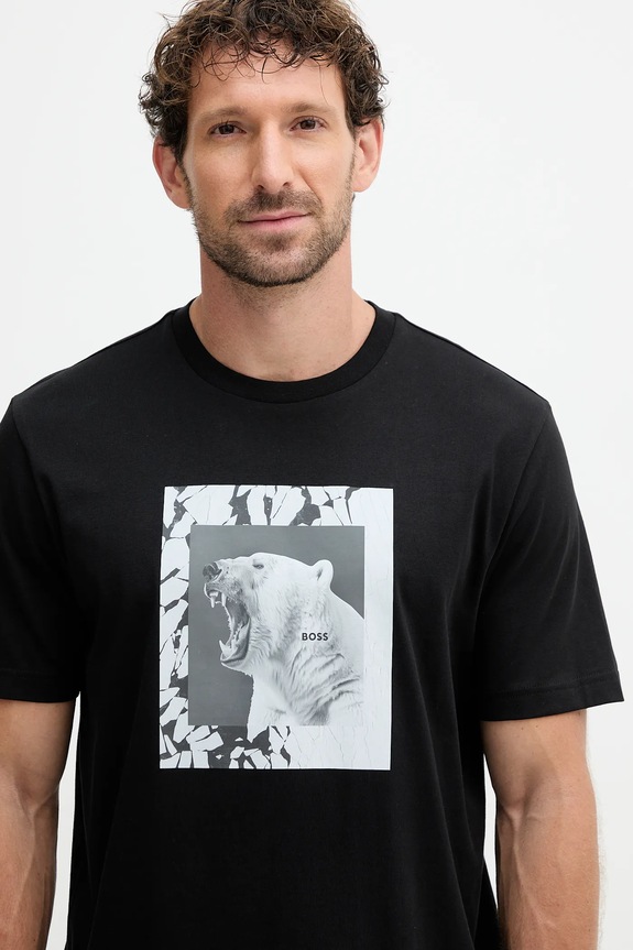 BOSS Orange t-shirt bawełniany Te_lupo czarny 50554615