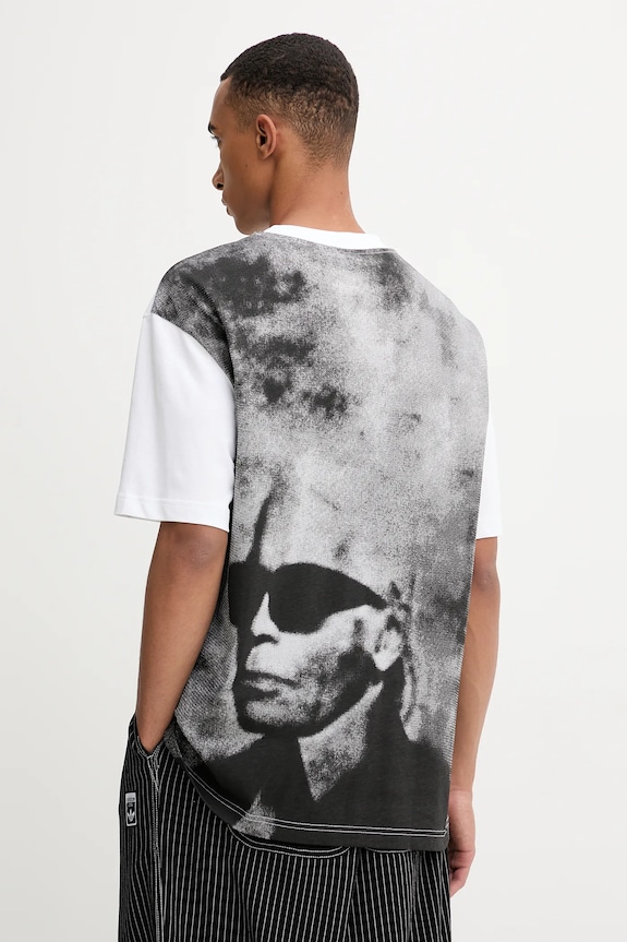 Karl Lagerfeld Jeans tricou din bumbac print alb A4M17030