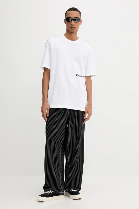 Karl Lagerfeld Jeans tricou din bumbac A4M17030 alb AW25