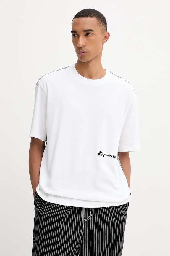 Îmbrăcăminte Karl Lagerfeld Jeans tricou din bumbac A4M17030 alb