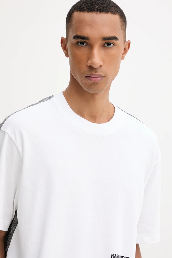Karl Lagerfeld Jeans tricou din bumbac alb A4M17030