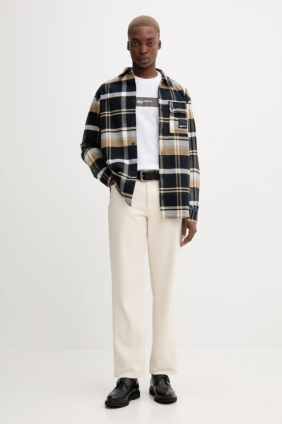 Βαμβακερό μπλουζάκι Karl Lagerfeld Jeans A4M17019 λευκό AW25