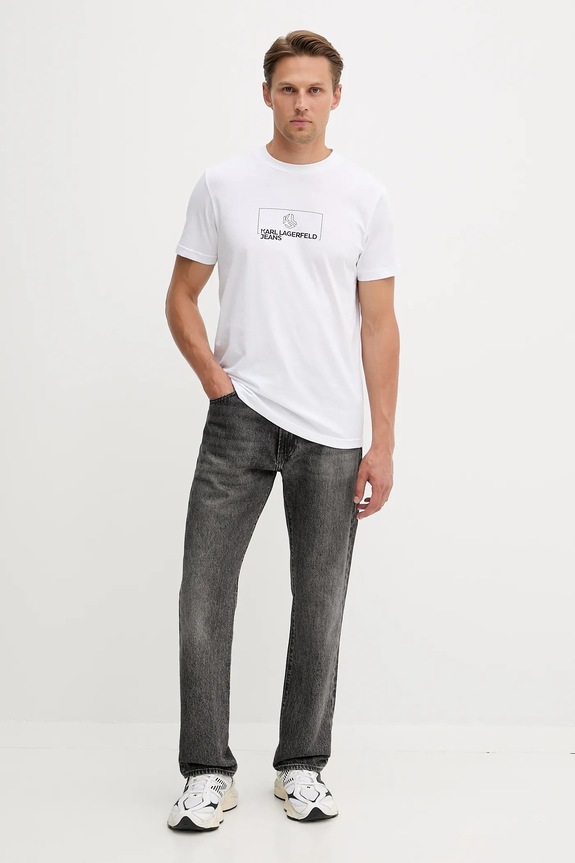 Bavlnené tričko Karl Lagerfeld Jeans A4M17020 biela AW25