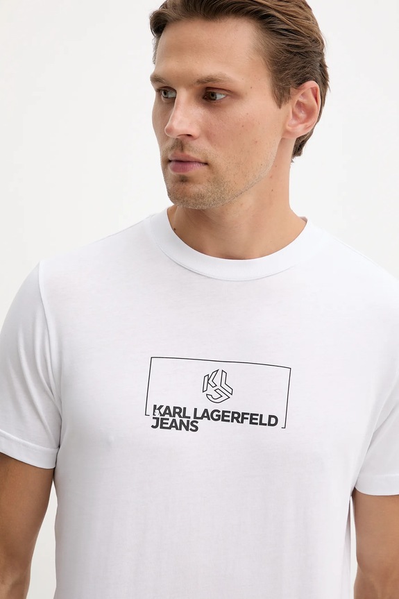 Bavlnené tričko Karl Lagerfeld Jeans biela A4M17020