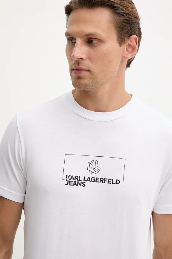 Bavlnené tričko Karl Lagerfeld Jeans biela A4M17020